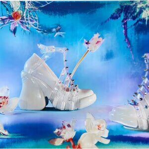 JEAN PAUL GAULTIER x Melissa White Jelly 'Punk Love' Platform